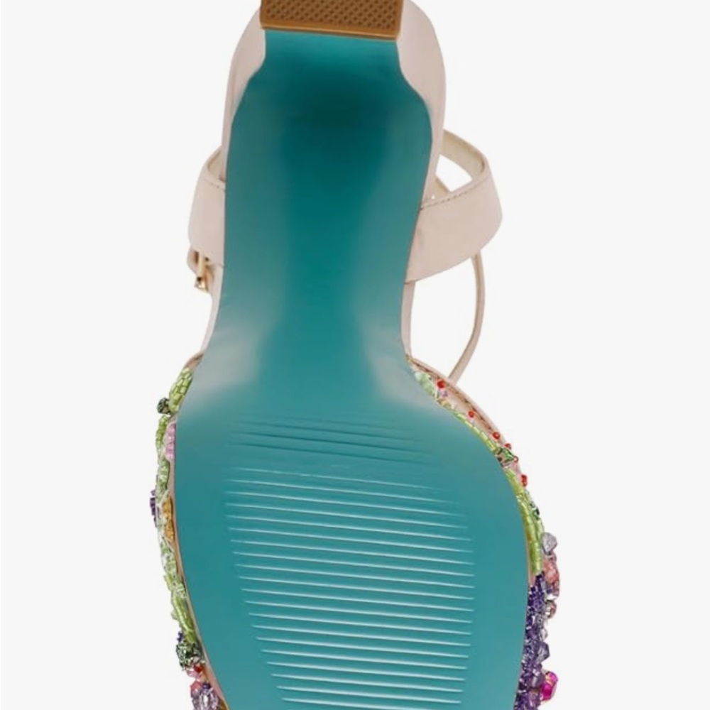 Betsey Johnson Vivien Beaded Platform Mesh Sandals Shoes - Picture 4 of 7